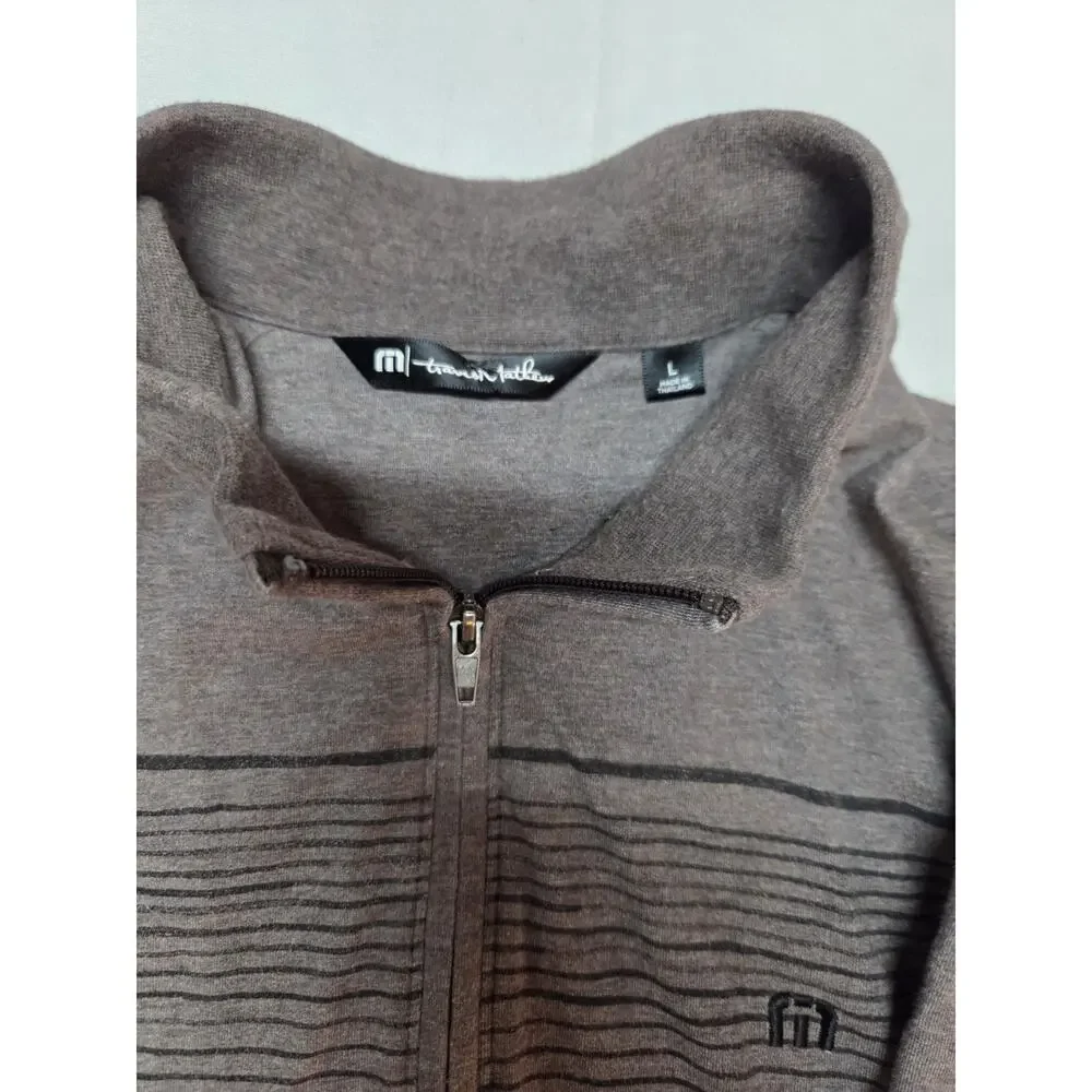 travis mathew mens large quarter Zip Pullover Windbreaker Brown